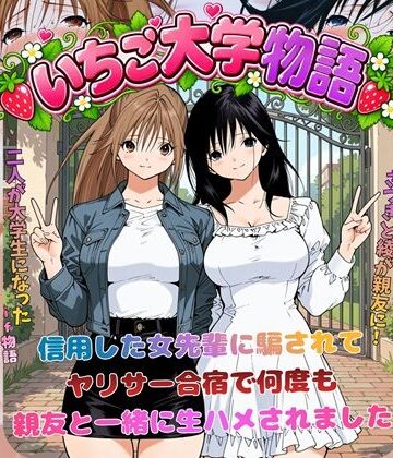 【徹底レビュー】いちご大学物語〜信用した女先輩に騙されて親友と一緒にヤリサー合宿で何度も生ハメされました〜（にじのすな）｜d_818016